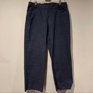 Eileen Fisher Dark Wash Blue Wide Leg Flare High Rise Relaxed Denim Pants
